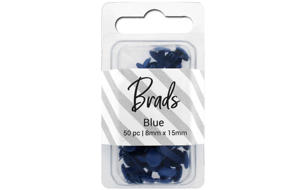 Accent Design Paper Accents Brads 4.5mm x 8mm 100pc Solid Blue, Brads for Paper Crafts, Brads Paper Fasteners, Metal Brads, Wire Brads, Small Brads, Blue Brads
